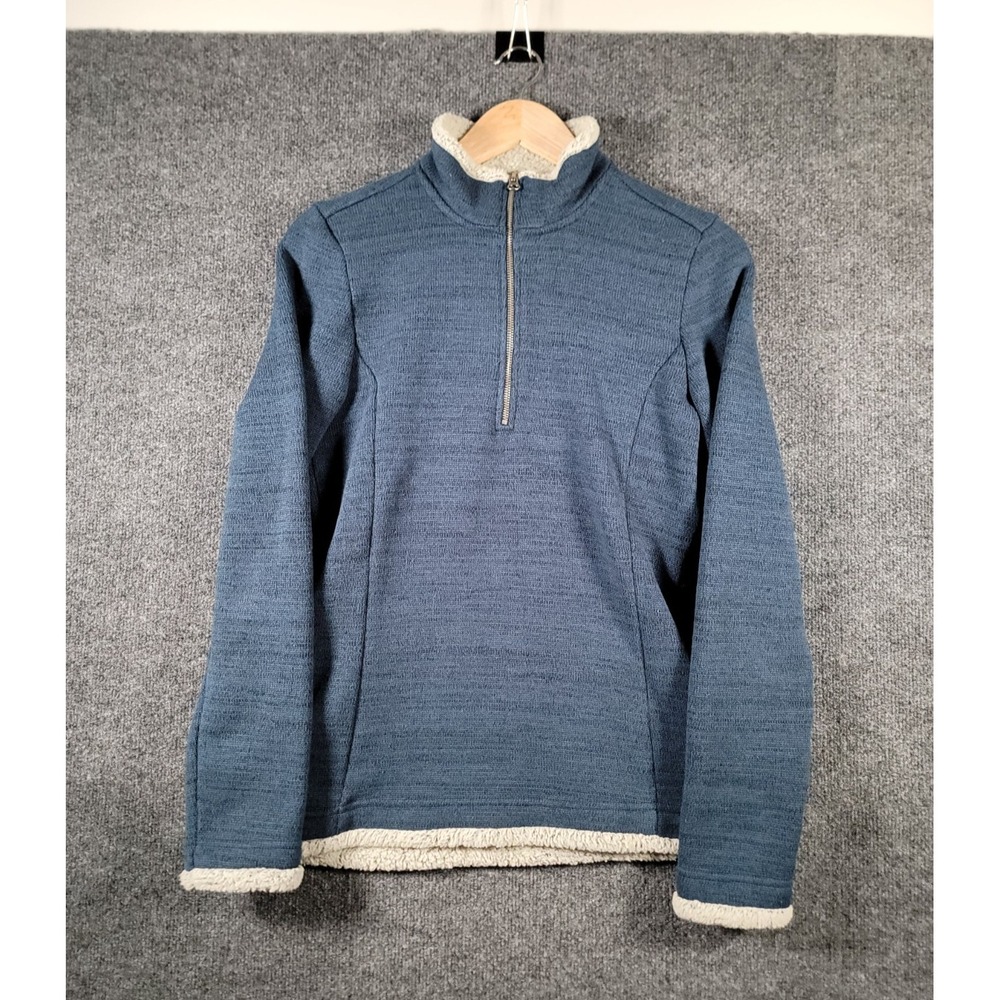 Kuhl Sweater Womens Medium Alaska 1/4 Zip Pullover Outdoor Fleece Hiking Teal - Picture 2 of 16